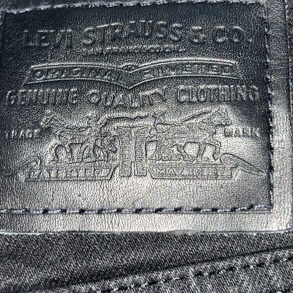 LEVI'S BIG E WEDGIE STRAIGHT HIGH WAIST JEANS IN TRUE BLACK DENIM -ECU - W30 L28 - Picture 8 of 11